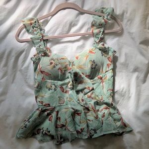 🤩 3/$13 Fashion Nova Mint Peplum Top